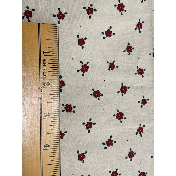 Vintage Beaver Creek Collections Cotton Floral Fabric 16" x 44" Wide With Red Fl - Picture 2 of 7